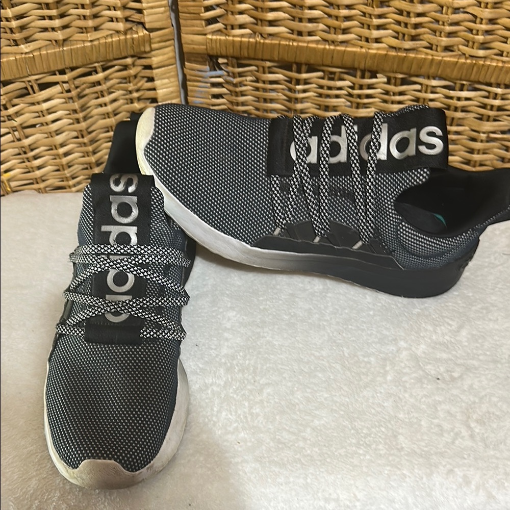 Adidas Charcoal and White Running Shoes